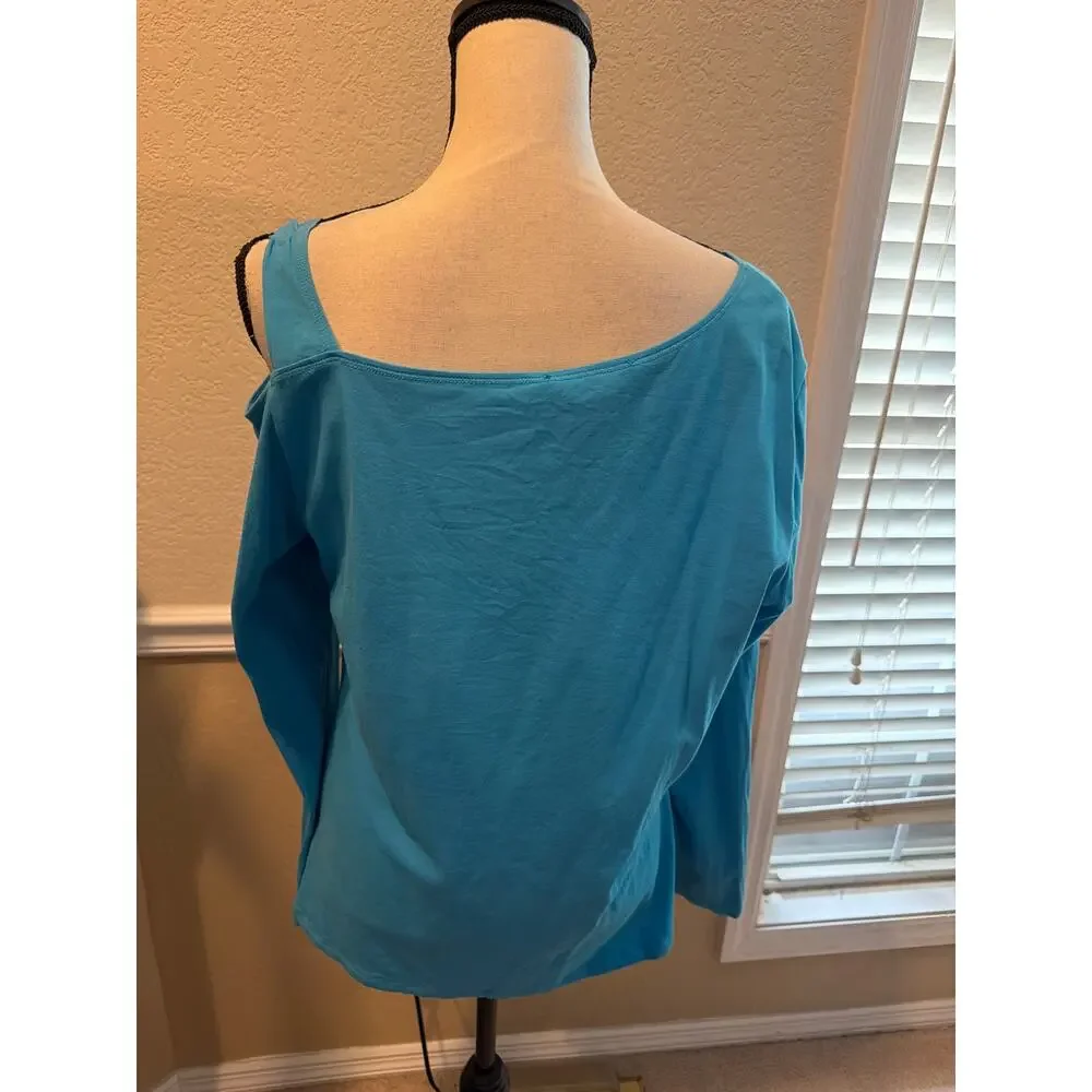 ⭐️ Women’s Boston Proper Turquoise Cutout Top Size XL Night Out Date Night